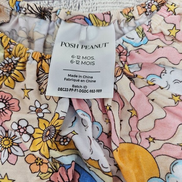Posh Peanut Baby Girl Bamboo 'Dolly" Flutter Sleeve Short Romper Size 6-12 month - Picture 4 of 6
